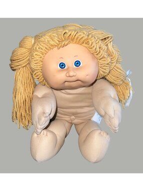 Cabbage Patch Kids Blonde Yarn Hair Blue Eyes 1983 Coleco Doll 15 Inches